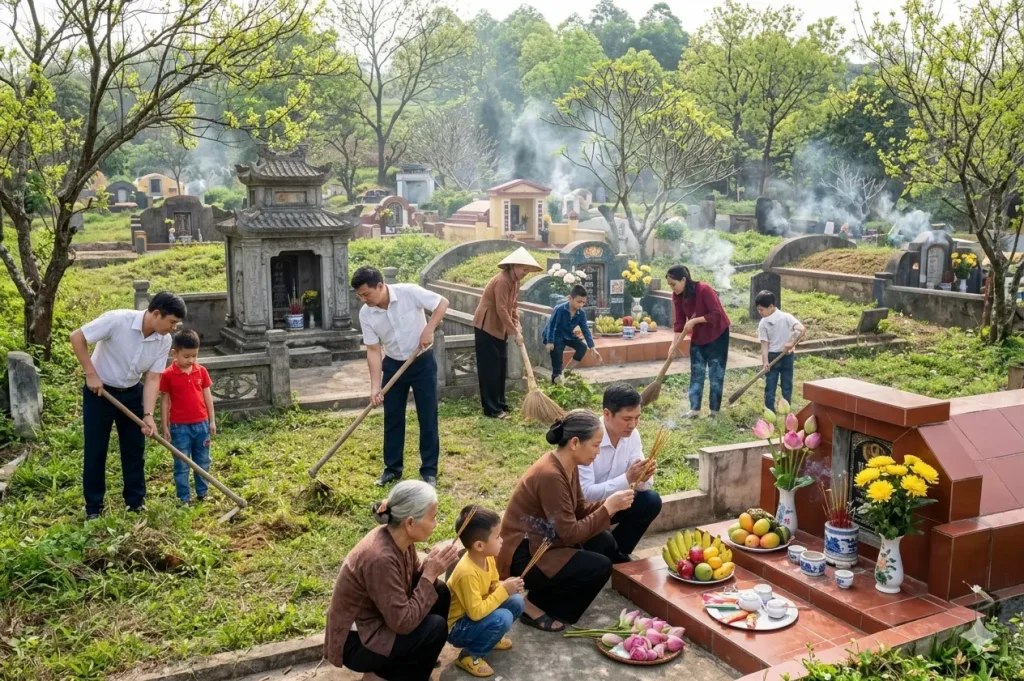 cách cúng khói dịp tết thanh minh trong nhà và khi đi thăm mộ