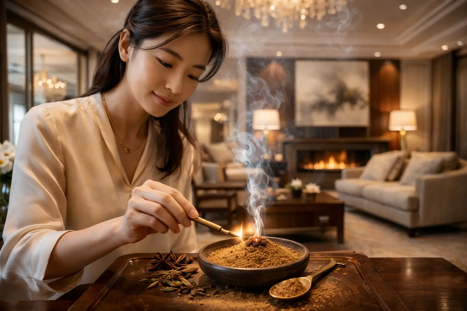 đốt trầm hương để xông nhà thanh tẩy không gian