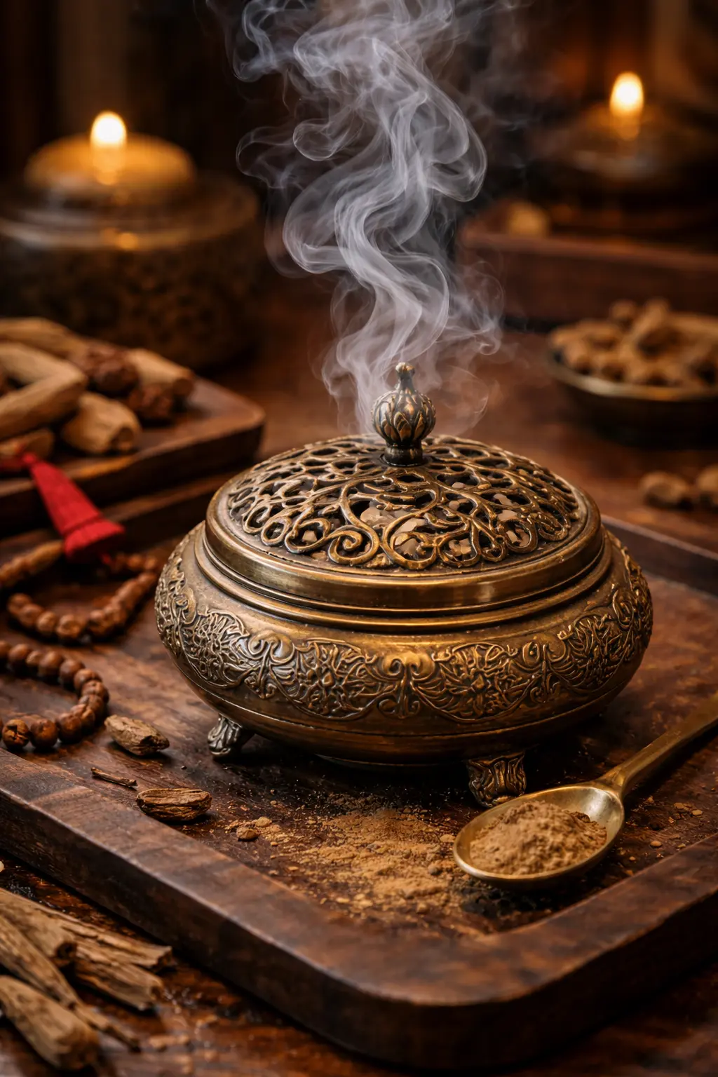 lư trầm hương dùng trong nghi thức cúng khói
