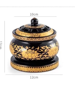 lư điện vàng đen xông trầm cao cấp