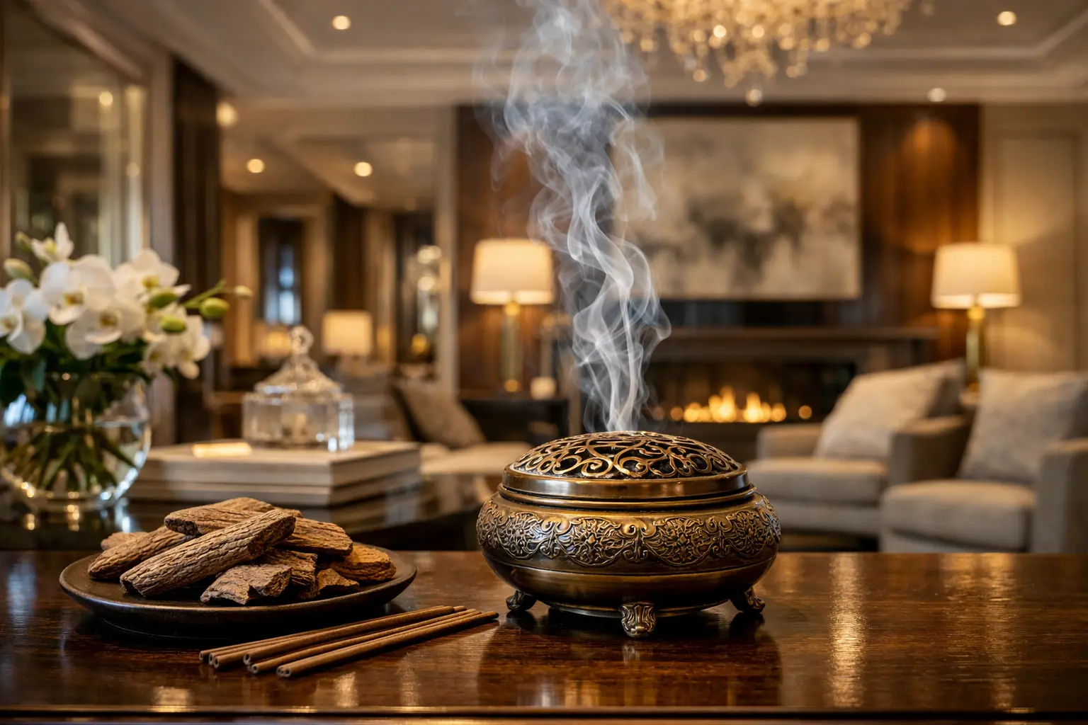 xông nhà bằng trầm hương để thanh tẩy không gian