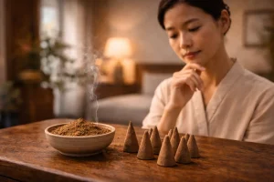 bột trầm hương hay nụ trầm hương hợp để xông phòng hơn