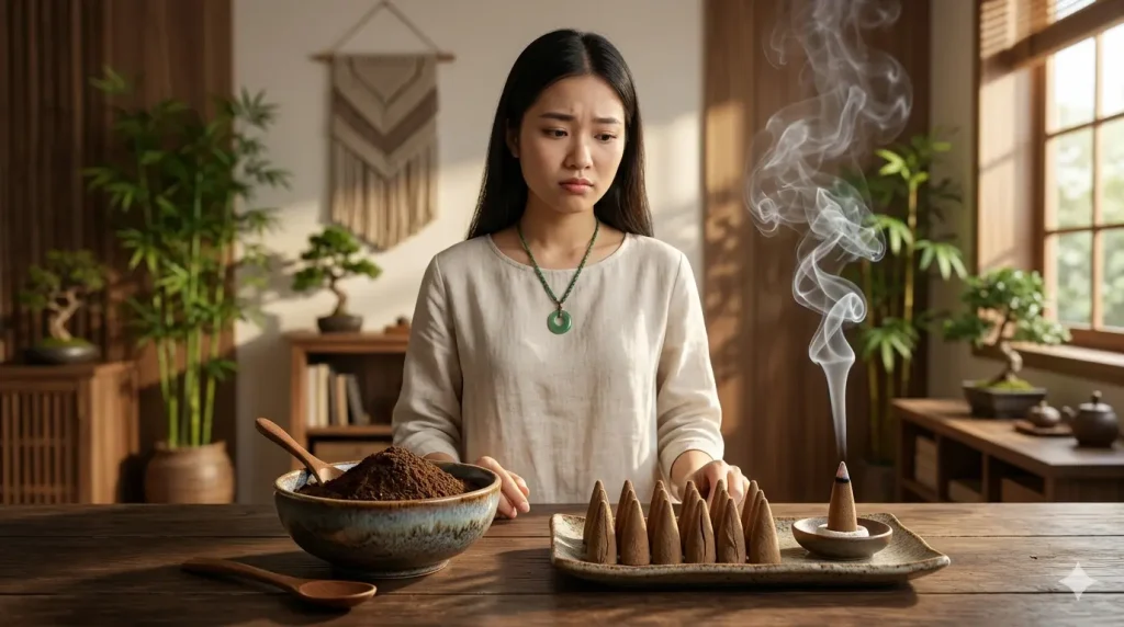 bột trầm hương hay nụ trầm hương hợp để xông phòng hơn