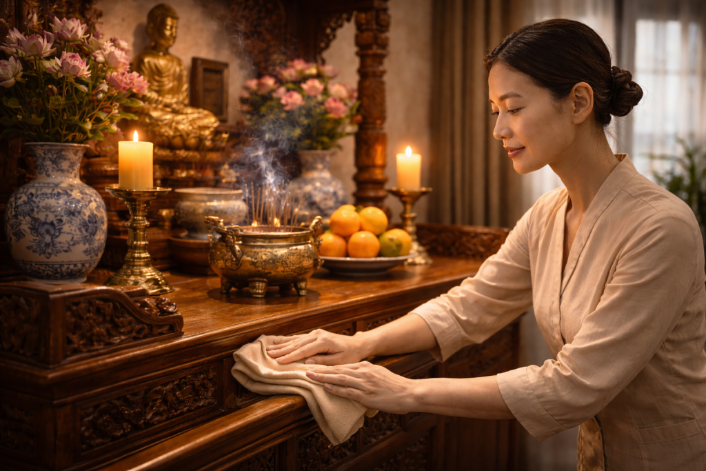 Lau dọn ban thờ đúng cách