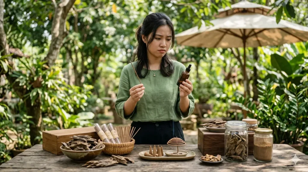 nhang trầm hương hay tinh dầu trầm hương hợp với người mới hơn
