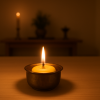Nến bơ trong vật chứa đặt trên bề mặt sạch và vững